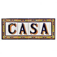 Letras y números grandes de cerámica 15cm. (6") para la pared - Letras y números esmaltados - Modelo "BARROCO-A" - Big ceramic tile letters/numbers - - details 0