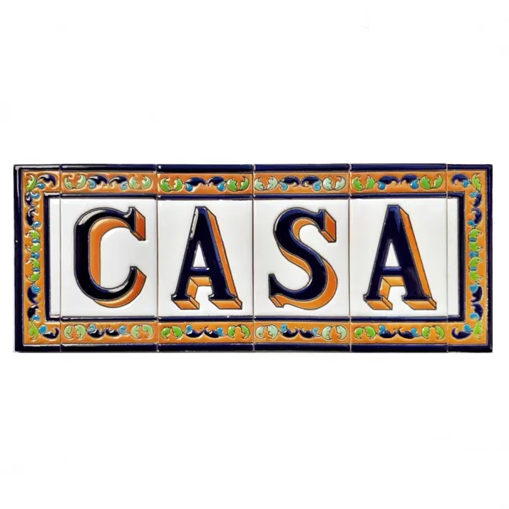 Letras y números grandes de cerámica 15cm. (6") para la pared - Letras y números esmaltados - Modelo "BARROCO-A" - Big ceramic tile letters/numbers - - 1