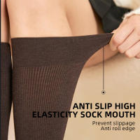 Calcetines De Pressión Para Pies Y Piernas Kave 45-63cm Estilo Japonés Invierno Calcetines Largos De Rodilla Ribbed Para Mujer - details 2