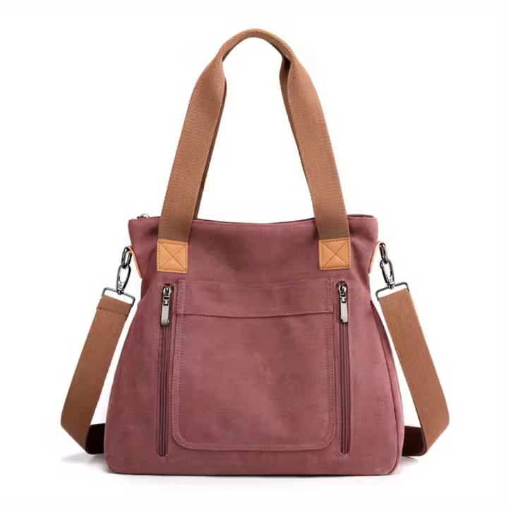 SOMY Bolso de hombro de lona para mujer, bandolera multifuncional de gran capacidad, para exteriores, a la moda - 1