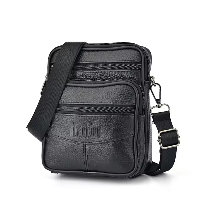 Bolso Bandolera Hombre De Cuero Genuino Nueva Vertical Multifuncional Bolso De Hombre Estilo Casual Viaje Mensajero - 1