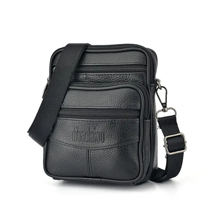 Bolso Bandolera Hombre De Cuero Genuino Nueva Vertical Multifuncional Bolso De Hombre Estilo Casual Viaje Mensajero - 1
