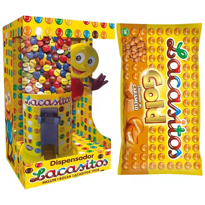 Pack Lacasitos Gold 1KG + dispensador 150G .Ideal para compartir y regalar. - 1