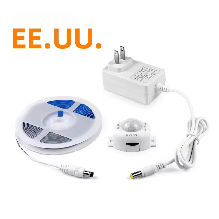 Tira De Luz LED Con Sensor De Movimiento PIR Timbre Ajustable Y Retardo Impermeable Para Decoración De Pasillos Cocinas Armarios Y Escaleras - 1