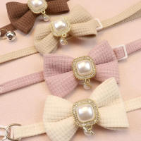 Collar De Gato Ajustable 20-35cm Con Colgante De Perla Vintage Y Lazo Bellaco Collar De Perro Pequeño Para 2024 - details 3