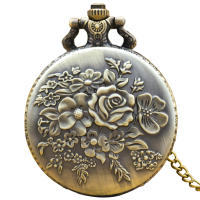 Collar De Cuentas De Carrusel Vintage De Bronce Con Flor Grabada Reloj De Bolsillo De Cuarzo Joyería Moda Para Damas Regalo - details 5