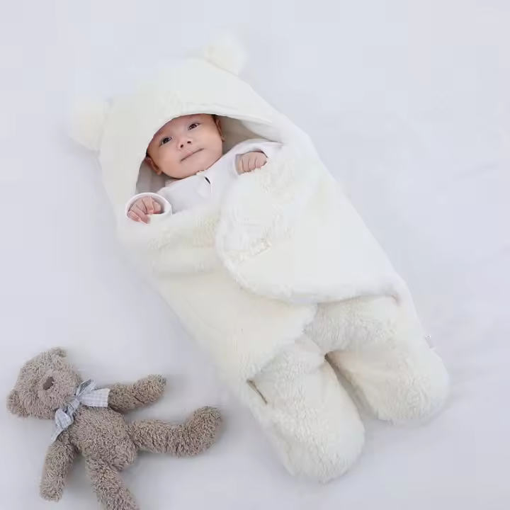Saco de dormir acolchado con piernas divididas y engrosado para bebé para evitar saltos y proteger el pecho, ropa envolvente para salir, edredón antipatadas para las cuatro estaciones del bebé - 1
