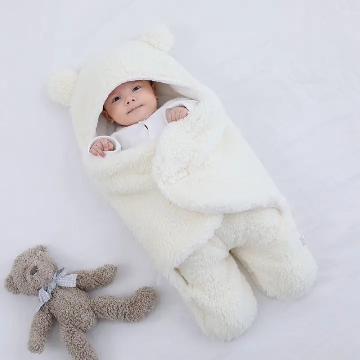 Saco de dormir acolchado con piernas divididas y engrosado para bebé para evitar saltos y proteger el pecho, ropa envolvente para salir, edredón antipatadas para las cuatro estaciones del bebé - 1