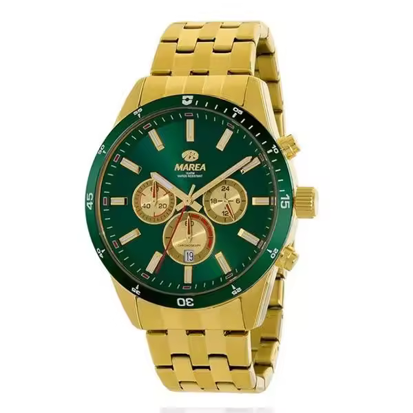 Reloj Marea Dorado Esfera Verde 36198/4 - Acero Dorado - 44 Mm - Resistencia Agua 100m - 1