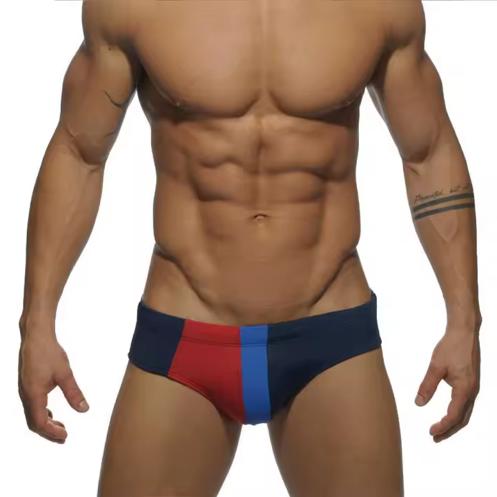 Nuevos Briefs De Natación Para Hombres Sexy Buzo De Playa Corto De Baño Con Pouch Bajo Y Estampado Geométrico Poliéster Spandex - 1