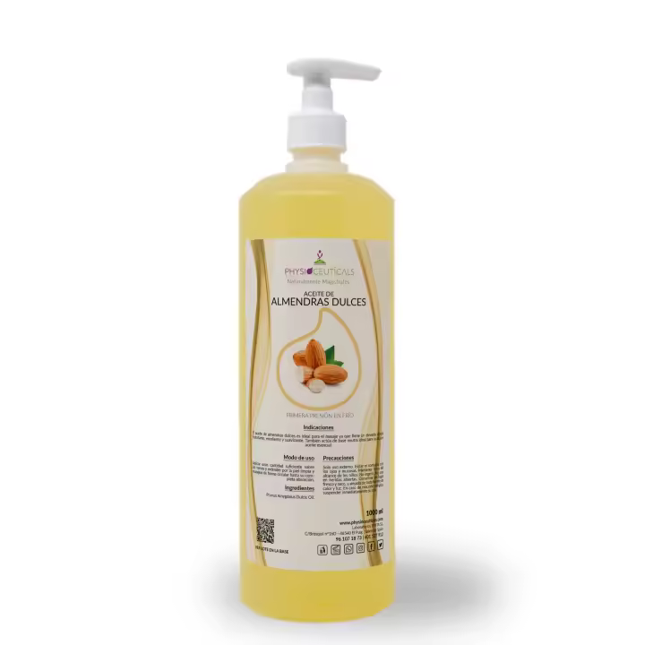 PHYSIOCEUTICALS - 1 LITRO - ACEITE DE ALMENDRAS DULCES PRIMERA PRESIÓN EN FRIO  Aceite para masajes - 1