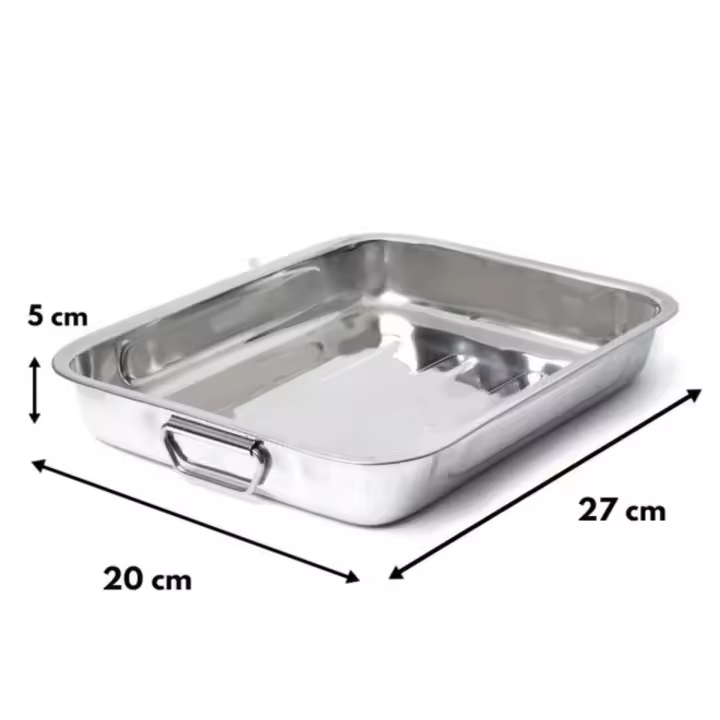 Rustidera bandeja para horno acero inoxidable con asas 25, 30, 35, 40 cm - 1
