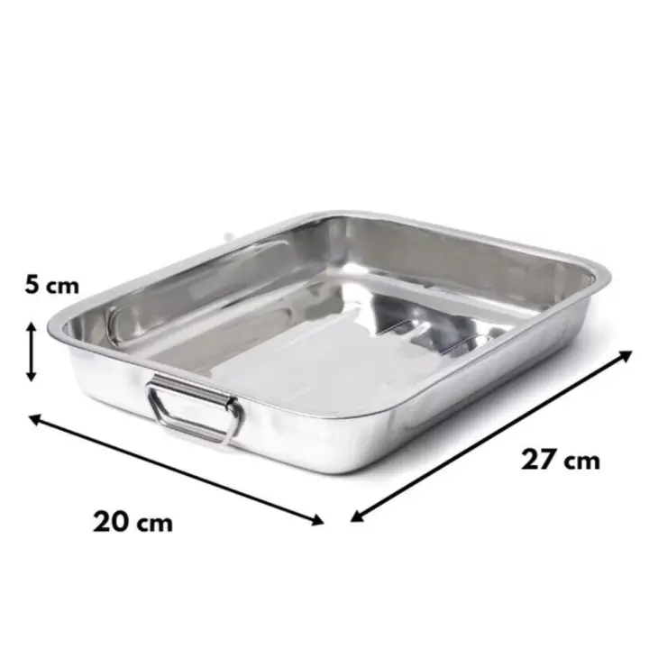 Rustidera bandeja para horno acero inoxidable con asas 25, 30, 35, 40 cm - 1