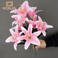 Ramo De Lirio Blanco Artificial De 9 Cabezas Decoración Floral Sintética Para El Hogar Regalo De Fiestas Y Bodas - details 3