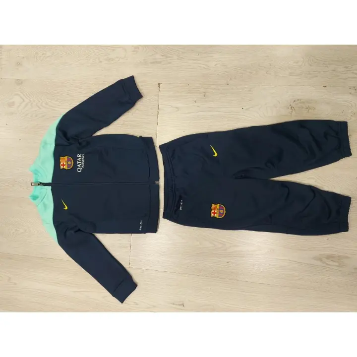 CHANDAL NIKE de Niño FUTBOL CLUB BARCELONA 2013/2014 AZUL MARINO/VERDE - 1