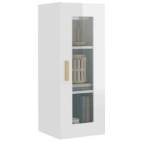 vidaXL Armario de pared colgante blanco brillante 34,5x34x90 cm - details 3