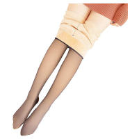 Tights Calientes De Invierno Para Mujer Con Forro De Piel Fleece Pantimedias Con Cintura Alta Medias Termoaisentes Leggings Transparentes Falsos - details 2