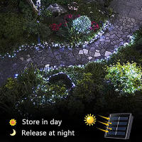 Luz De Fairy Solar De 32M/42M Para Jardín Exterior Decoración Navideña Con 8 Modos Timable Hilo De Luces De Jardín Festivo - details 8