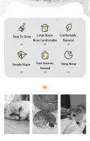 Casa De Gato En Forma De Cabeza Confortable Y Caliente Diseño Semi-Cerrado Antideslizante Para Todas Las Estaciones Nido Universal Para Gatos - details 2