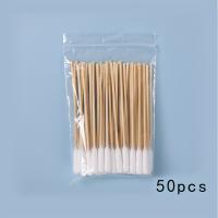 Cepillos De Algodón Cilíndricos En Lote De 50/100/300/500/900/1000 Con Palos De Madera Largos Para Limpieza De Oídos Tatuaje Maquillaje Suministros Médicos - details 0