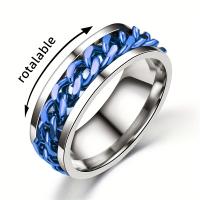 Anillo De Acero Inoxidable Para Hombre Con Cadena Giratoria Moderno Anillo De Dedo Casual Joyería Accesorio Masculino Regalo - details 1