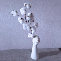 Rama De Flores Secas Blancas Artificial Para Decoración De Bodas Y Fiestas Eucalipto Y Algodón Decoración De Hogar Sin Químicos - details 1
