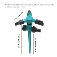 1pc Juego De Riega Jardín Rotativo 360 Grados Cabeza De Riega Triangular Automática Para Yarda Irrigación Rotatoria - details 1