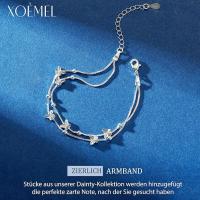 Pulsera de Plata 925 para Mujer, Mariposas, pulsera de Oro Rosa para Mujer with Perlas, pulsera ajustable en Capas, pulseras de La Amistad, Regalos - details 3
