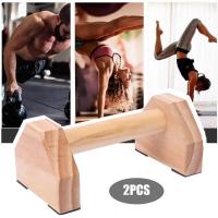 Soporte De Empuje En Madera Para Ejercicios Antideslizante Paralletas Manijas De Entrenamiento De Fuerza En Casa Equipo De Fitness Calisthenics - details 1