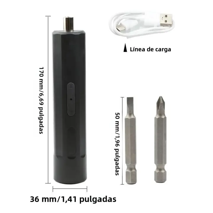 Mini Destornillador Eléctrico Portátil Recargable Por USB Herramienta De Potencia Para Reparación Doméstica Con 2 Piezas De Broca - 1