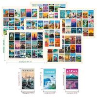 108Pcs Pegatinas De Viaje Alrededor Del Mundo Serie De Escenarios DIY Adhesivo Para París Berlín Japón Nueva York Suiza Noruega Venecia - details 0
