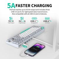 Teclado mecánico 3inuS 87 teclas 5 en 1 con hub dual USB-C y cable hot-swappable - interruptores marrones. - details 6