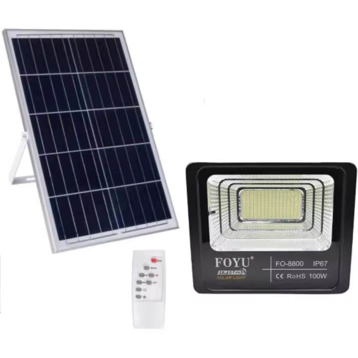 Foco LED Exterior Solar Coshano 100W | Luz Blanca 6500K | 224 Leds | Mando a Distancia - 1