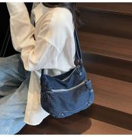Bolso De Hombro Casual De Denim Lavado Resistente Al Desgaste Con Múltiples Bolsillos Y Gran Capacidad Para Mujer - details 41