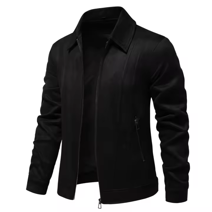 2024 Otoño e Invierno Chaqueta de Solapa Nueva Chaqueta de Moda para Hombres Chaqueta de Ante para Hombres al Aire Libre - 1