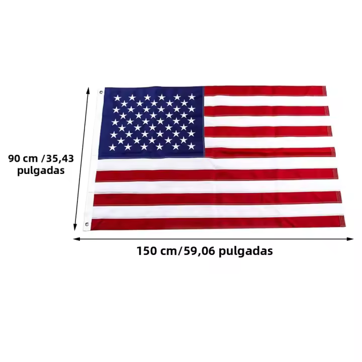Bandera Estelar De Estrellas Y Pabellón Americano De Poliéster Con Encaje Decoración Patriótica Para Jardín Y Casa Resistente Al Clima Con Ganchos Para Palas Exterior - 1