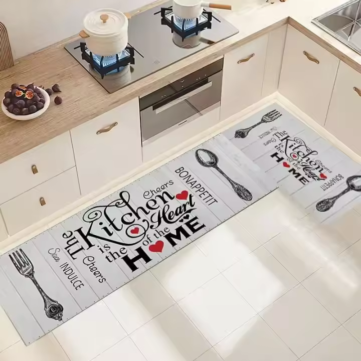VIKAMA Alfombra De Piso De Velours Cristal Lavable Antideslizante Y Resistente Al Agua Para Cocina Alfombra De Pie Cómoda Y Suave - 1