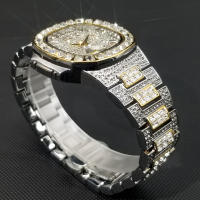 Reloj De Pulsera De Cuarzo Para Hombre MISSFOX Clásico Lujo Con Diamantes Full En Plata Acero Inoxidable Resistente Al Agua Y Shock - details 12