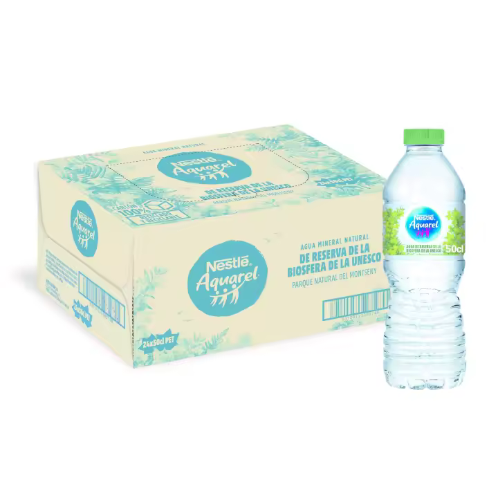 Nestlé Aquarel Agua Mineral Natural - Pack de 24 Botellas de 50cl, Hidratación Pura en Cada Momento. ¡La Elección Saludable para Cada Momento del Día! - 1