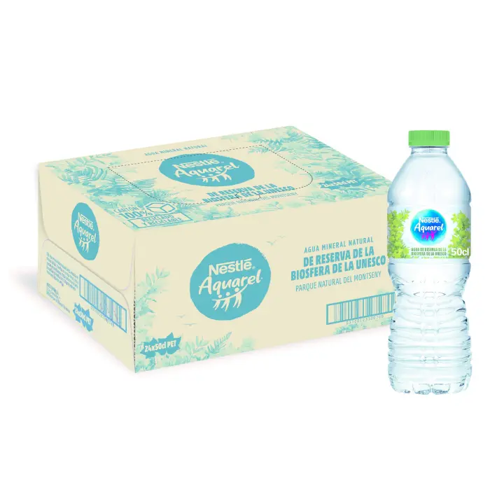 Nestlé Aquarel Agua Mineral Natural - Pack de 24 Botellas de 50cl, Hidratación Pura en Cada Momento. ¡La Elección Saludable para Cada Momento del Día! - 1