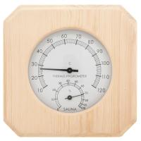 vidaXL Higrotermógrafo y reloj de arena para sauna 2 en 1 madera pino - details 2
