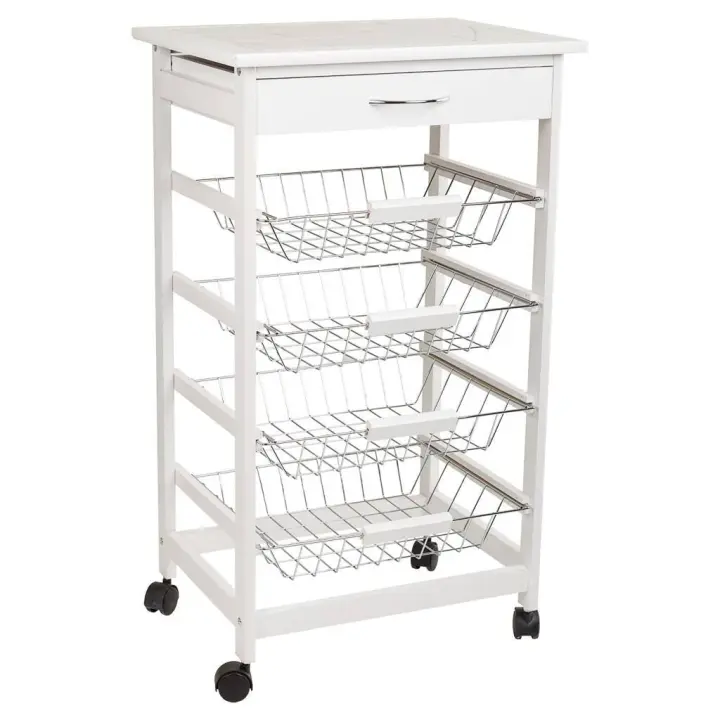 WANDERLUST DECO Carro de Cocina de Madera Resistente 47x37x82h Cm - 1