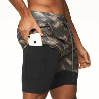 Shorts De Correr Para Hombres 2 En 1 Doble Capa Secado Rápido Deporte Fitness Short De Entrenamiento Camuflaje Talla M-3XL - details 47