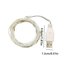 Luces De Cadena LED USB 5M De Hilo Plateado Garland Impermeable Para Decoración De Fiesta Navidad Boda Y Vacaciones - details 3
