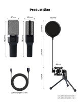 Micrófono Profesional Para Juegos De Computadora Condensador USB Para Streaming En Vivo Podcast Estudio Micrófono Karaoke Kit De Microfonos Para PC Y Portátil - details 66