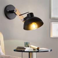Lámpara De Pared Robótica Estilo Nórdico Con Brazo Ajustable Material Hierro Y Madera Soporte De Madera Para Luz De Escritorio LED E27 Decoración De Hotel - details 3