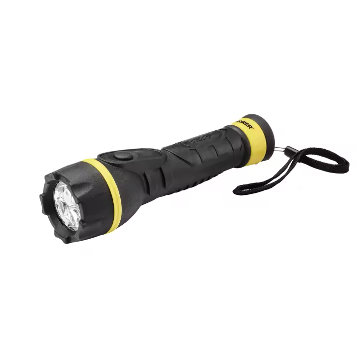 SANCO STORE - MAURER Linterna LED De Mano Goma Antideslizante A Pilas (2 AA) 55 Lumenes 1 Watt. Protección Ip44 - 1