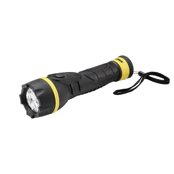SANCO STORE - MAURER Linterna LED De Mano Goma Antideslizante A Pilas (2 AA) 55 Lumenes 1 Watt. Protección Ip44 - 1