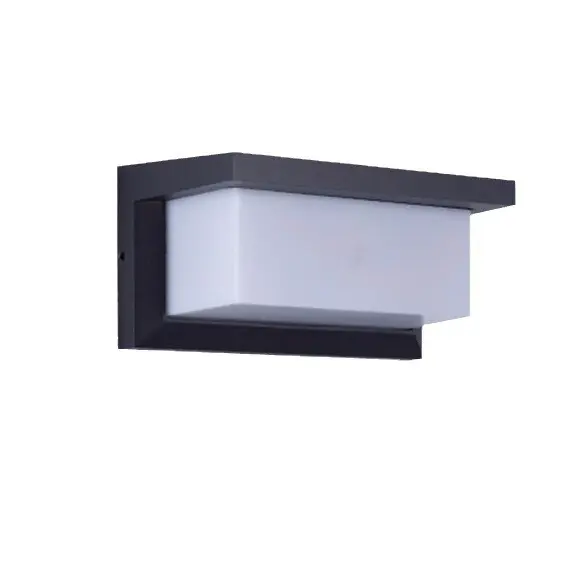 Luz de comparación al Aire Libre aluminito impermeable Jardín Villa Entrada humedad-Prueba Escalera pasillo Light-18W, 260*125*125mm, 3000K, 220V, Negro, 1 UNID - 1