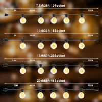 Luces De Cadena LED G40 De Plástico E12 110V US 220V EU Impermeables Y Resistentes Al Choque Para Decoración De Jardín Exterior - details 5